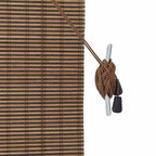 Estor enrollable con cortinas Manual Marrón 100 x 160 cm Bambú