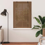 Estor enrollable con cortinas Manual Marrón 100 x 160 cm Bambú