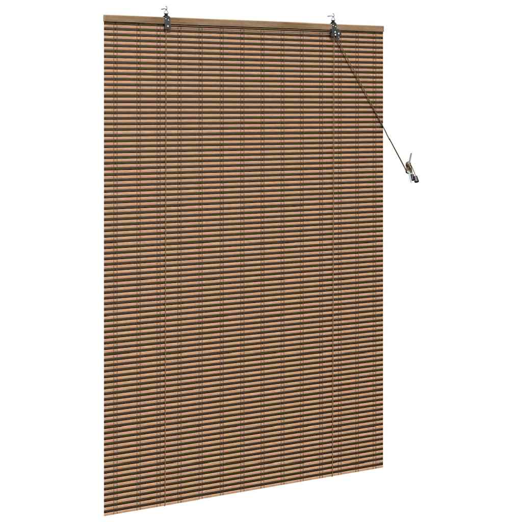 Estor enrollable con cortinas Manual Marrón 100 x 160 cm Bambú