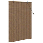 Estor enrollable con cortinas Manual Marrón 100 x 160 cm Bambú