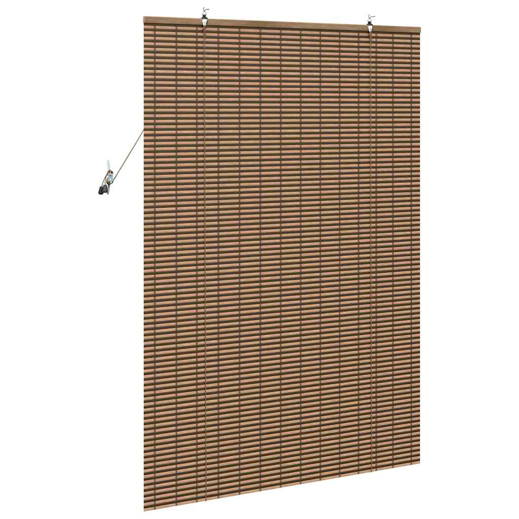 Estor enrollable con cortinas Manual Marrón 100 x 160 cm Bambú