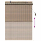 Estor enrollable con cortinas Manual Marrón 100 x 160 cm Bambú