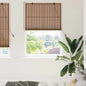 Estor enrollable con cortinas Manual Marrón 100 x 160 cm Bambú