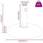 Base para sombrilla 20,9kg Gris Claro Hormigón Redondo