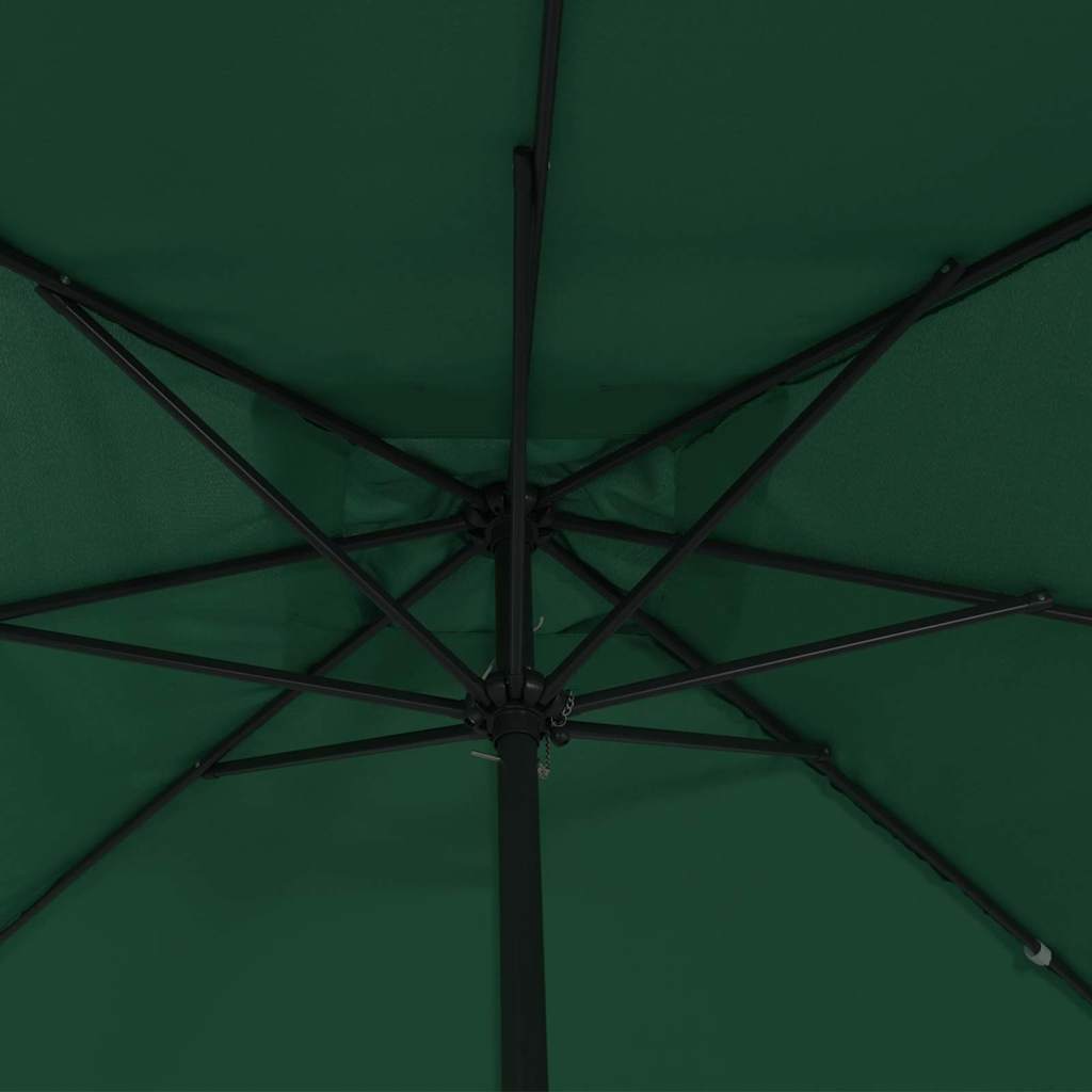 Sombrilla de jardín Verde 295 x 295 x 245 cm Poliéster y Acero