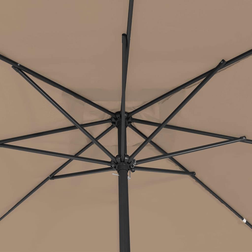 Sombrilla de jardín Taupé 295 x 295 x 245 cm Poliéster y Acero