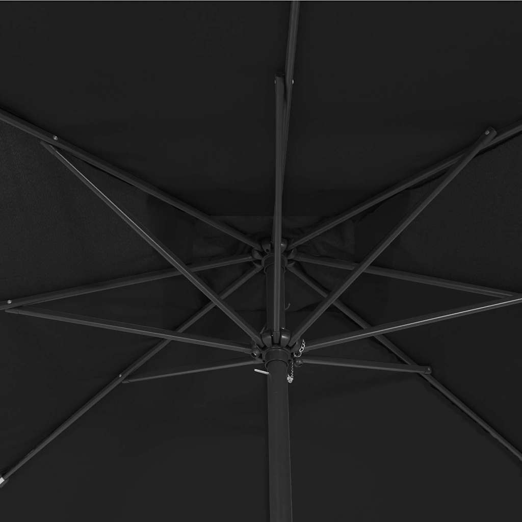 Sombrilla de jardín Negro 295 x 295 x 245 cm Poliéster y Acero