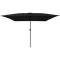Sombrilla de jardín Negro 295 x 295 x 245 cm Poliéster y Acero