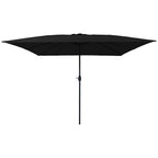 Sombrilla de jardín Negro 295 x 295 x 245 cm Poliéster y Acero