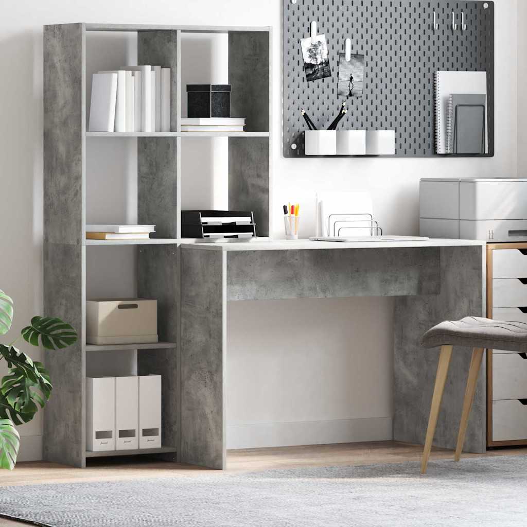 Desk with shelf 138.5 x 55 x 143 cm Engineered wood