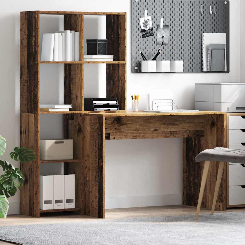 Desk with shelf 138.5 x 55 x 143 cm Engineered wood