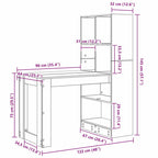 Escritorio con estante 122 x 67 x 145 cm Madera de ingeniería