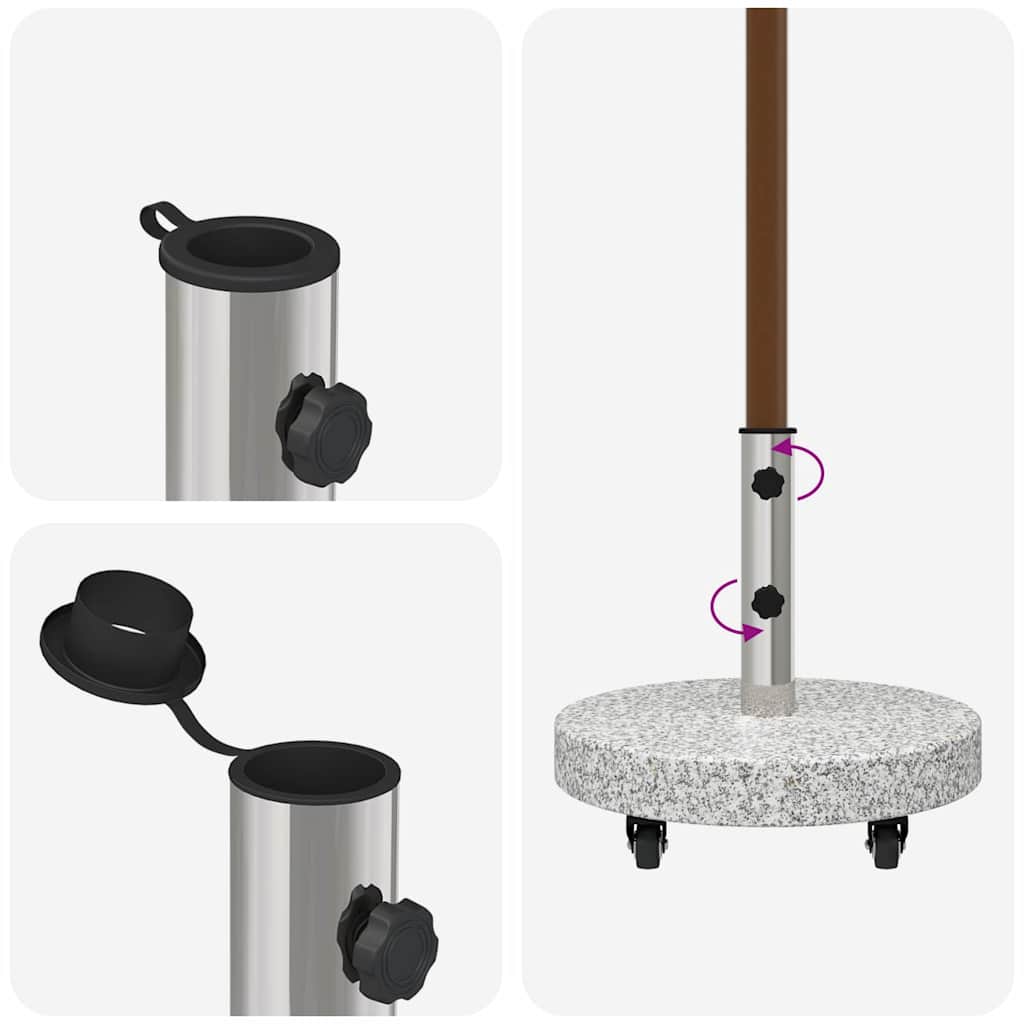 Base para sombrilla 29,8kg Gris Granito y Acero Inoxidable