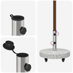 Base para sombrilla 29,8kg Gris Granito y Acero Inoxidable
