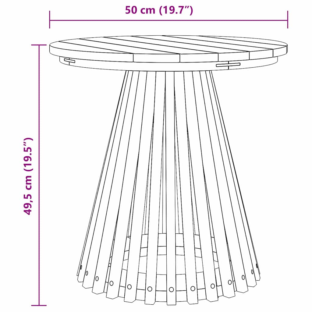 Mesa lateral Marrón 50 x 50 x 49,5 cm Madera de teca maciza