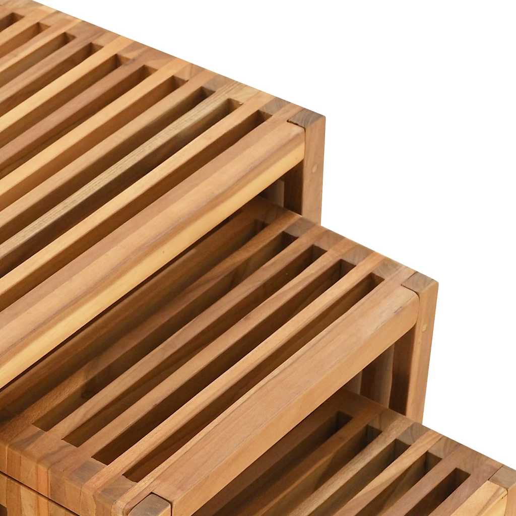 Mesa auxiliar de jardín 3 pcs Marrón 33 x 44,5 x 51 cm
