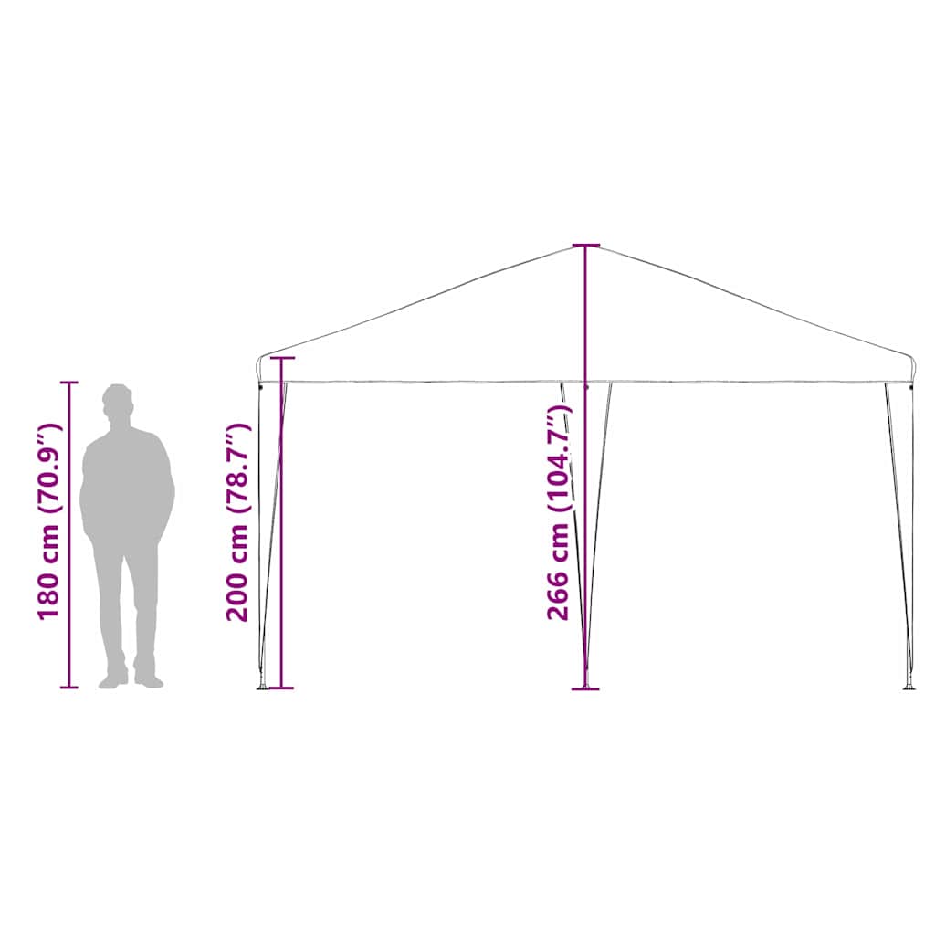 Carpa de Fiesta 400 x 400 x 266 cm Polietileno y Acero