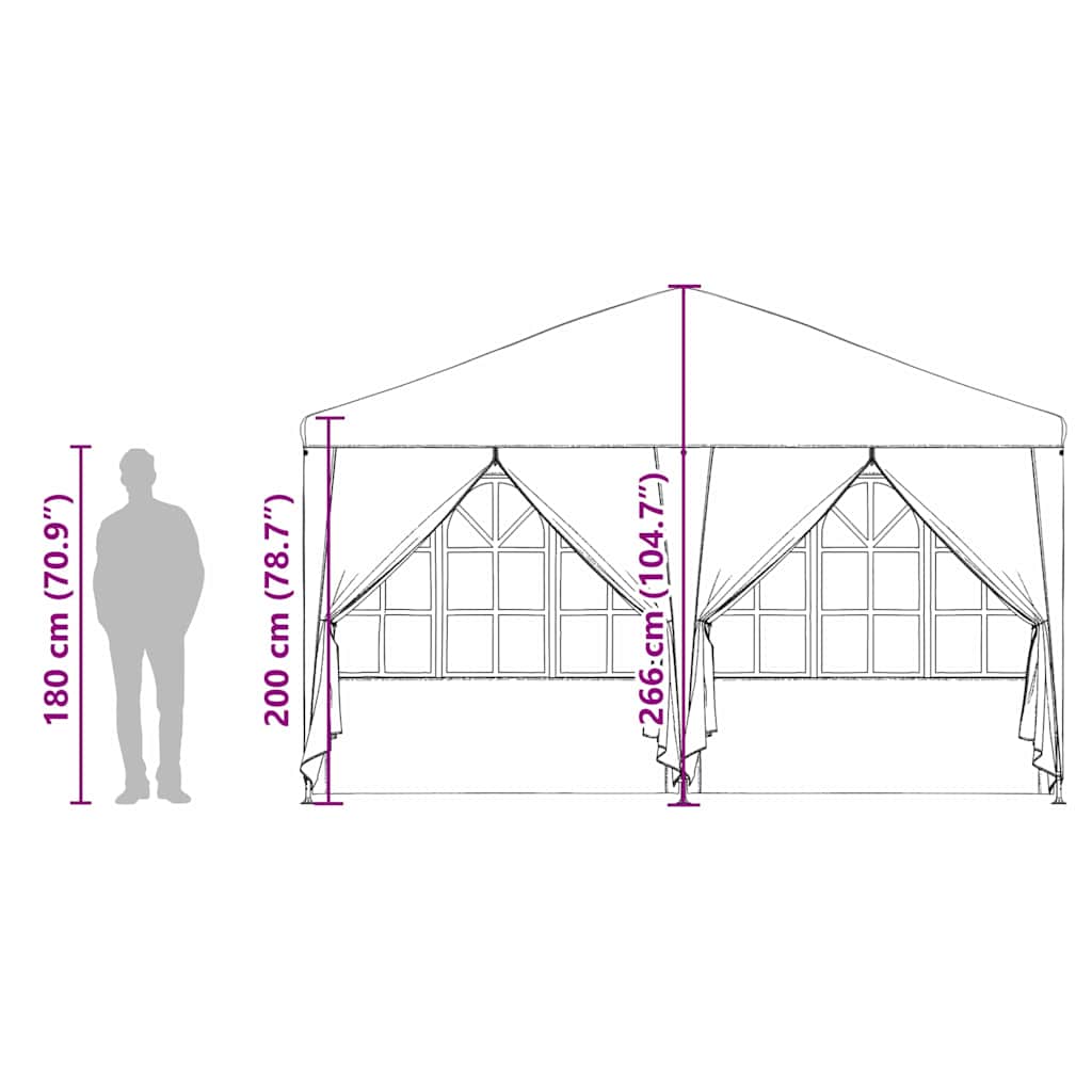 Carpa de Fiesta 400 x 400 x 266 cm Polietileno