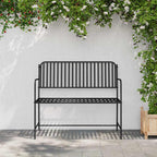 Banco de jardín Negro 103,5 x 51,5 x 90 cm Acero