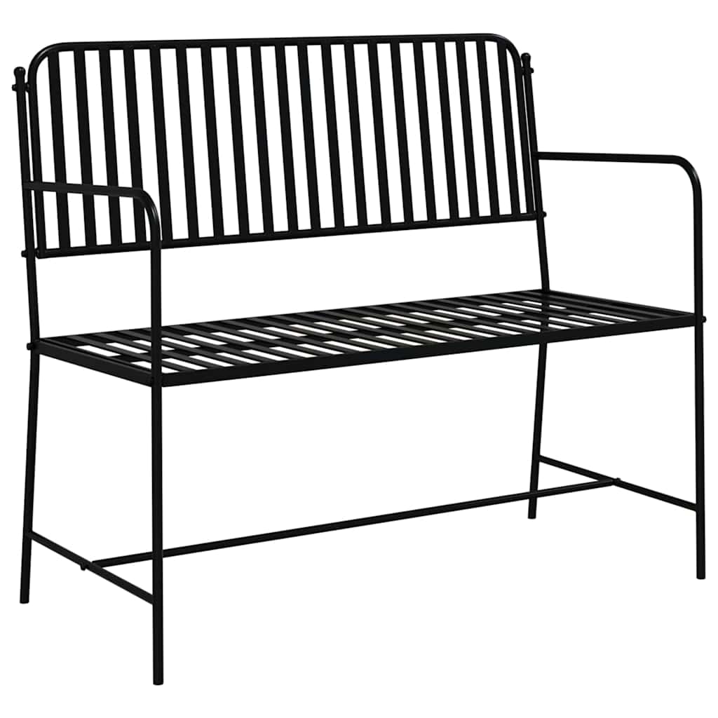 Banco de jardín Negro 103,5 x 51,5 x 90 cm Acero