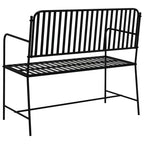 Banco de jardín Negro 103,5 x 51,5 x 90 cm Acero