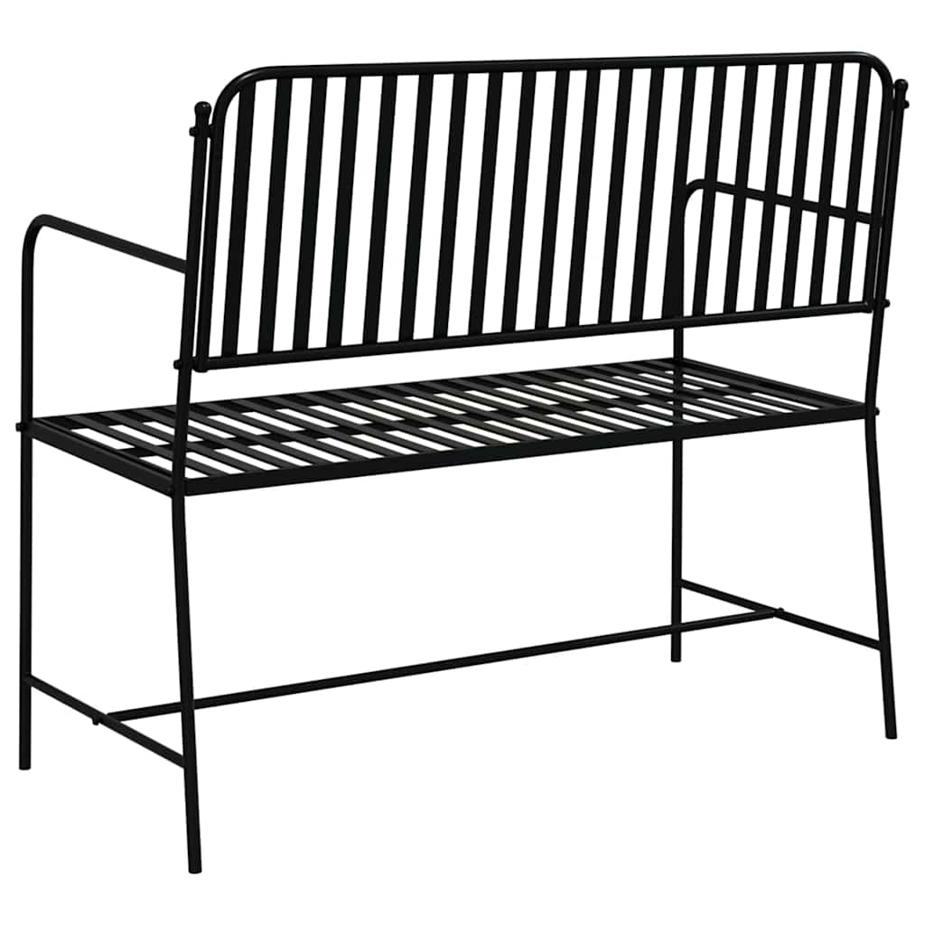 Banco de jardín Negro 103,5 x 51,5 x 90 cm Acero