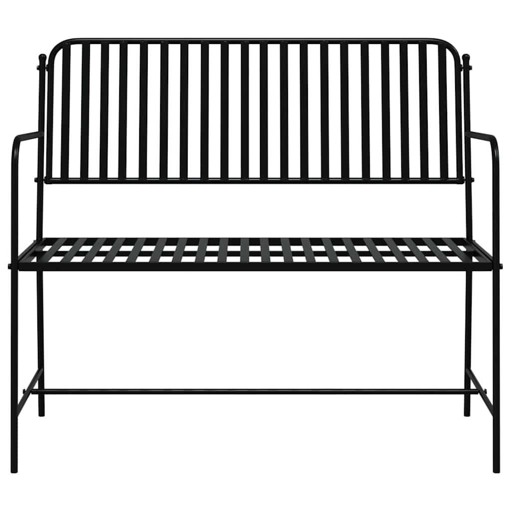 Banco de jardín Negro 103,5 x 51,5 x 90 cm Acero
