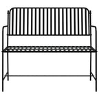 Banco de jardín Negro 103,5 x 51,5 x 90 cm Acero
