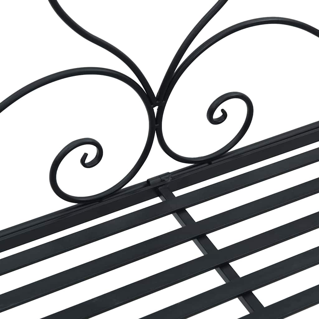 Banco de jardín Negro 121 x 48 x 200 cm Acero