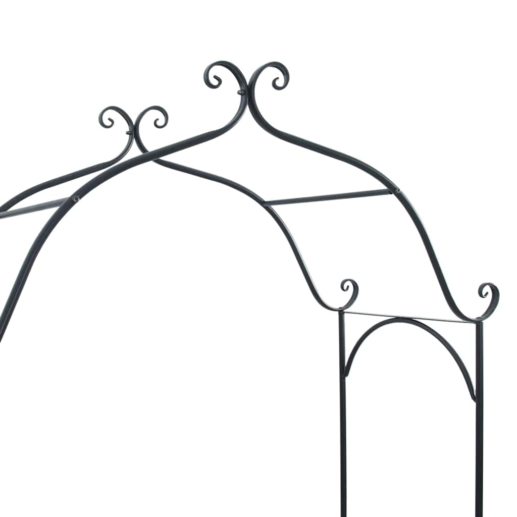 Banco de jardín Negro 121 x 48 x 200 cm Acero