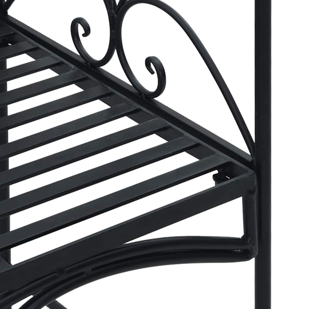 Banco de jardín Negro 121 x 48 x 200 cm Acero