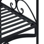 Banco de jardín Negro 121 x 48 x 200 cm Acero