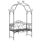 Banco de jardín Negro 121 x 48 x 200 cm Acero
