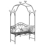 Banco de jardín Negro 121 x 48 x 200 cm Acero