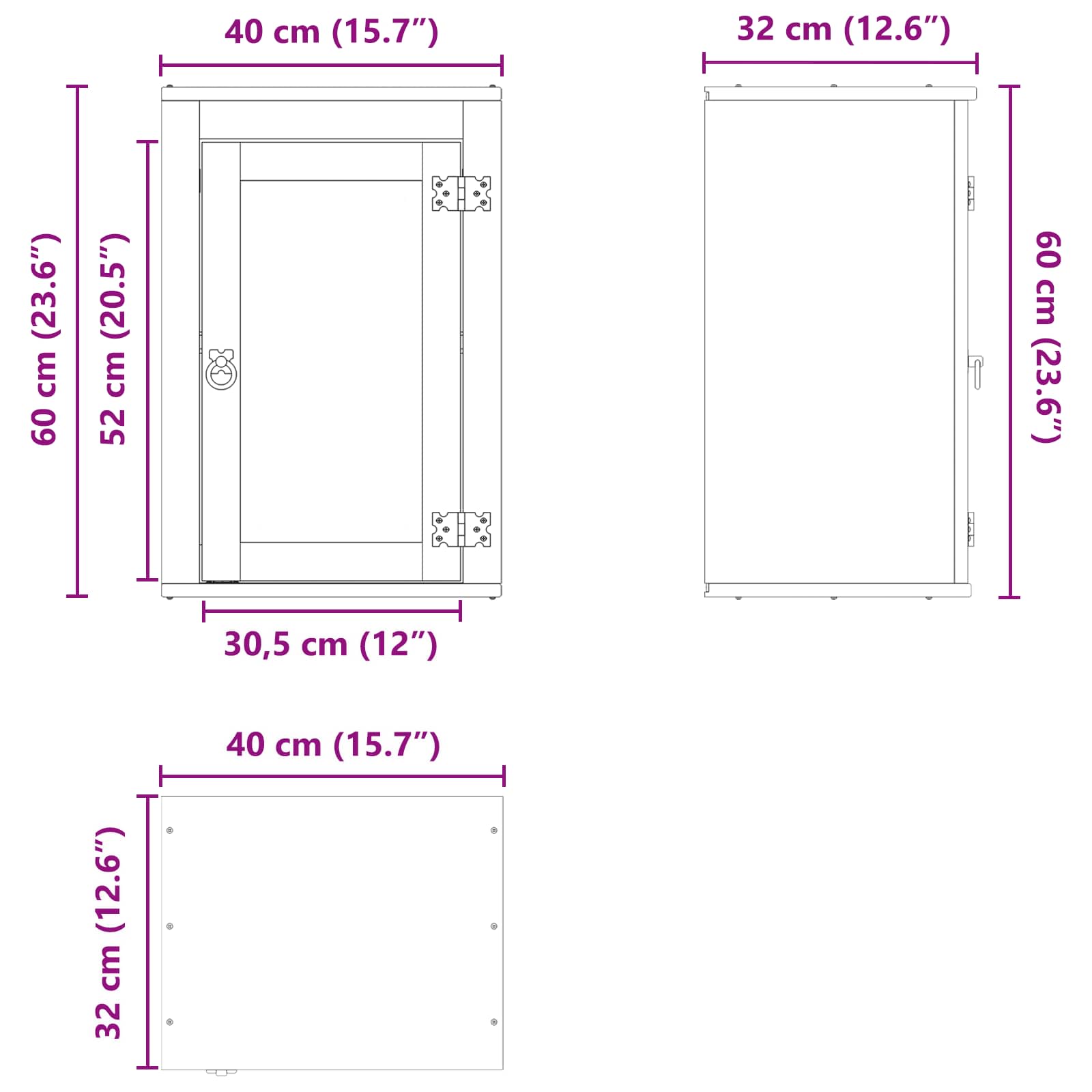 Armario SKI Marrón Miel 40 x 32 x 60 cm Madera de pino macizo