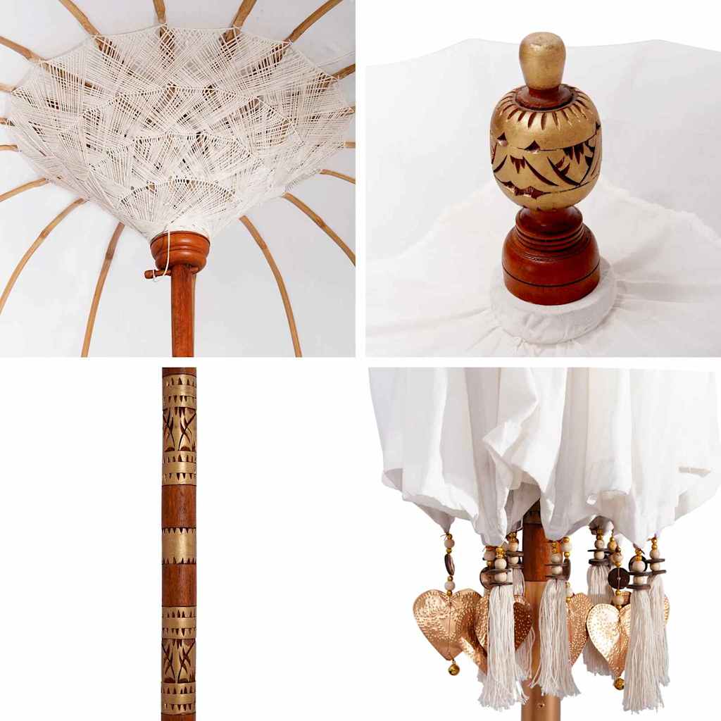 Parasol Balinés Crema 190 x 190 x 260 cm Algodón