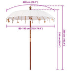 Parasol Balinés Crema 190 x 190 x 260 cm Algodón