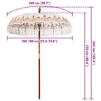 Parasol Balinés Crema 190 x 190 x 260 cm Algodón