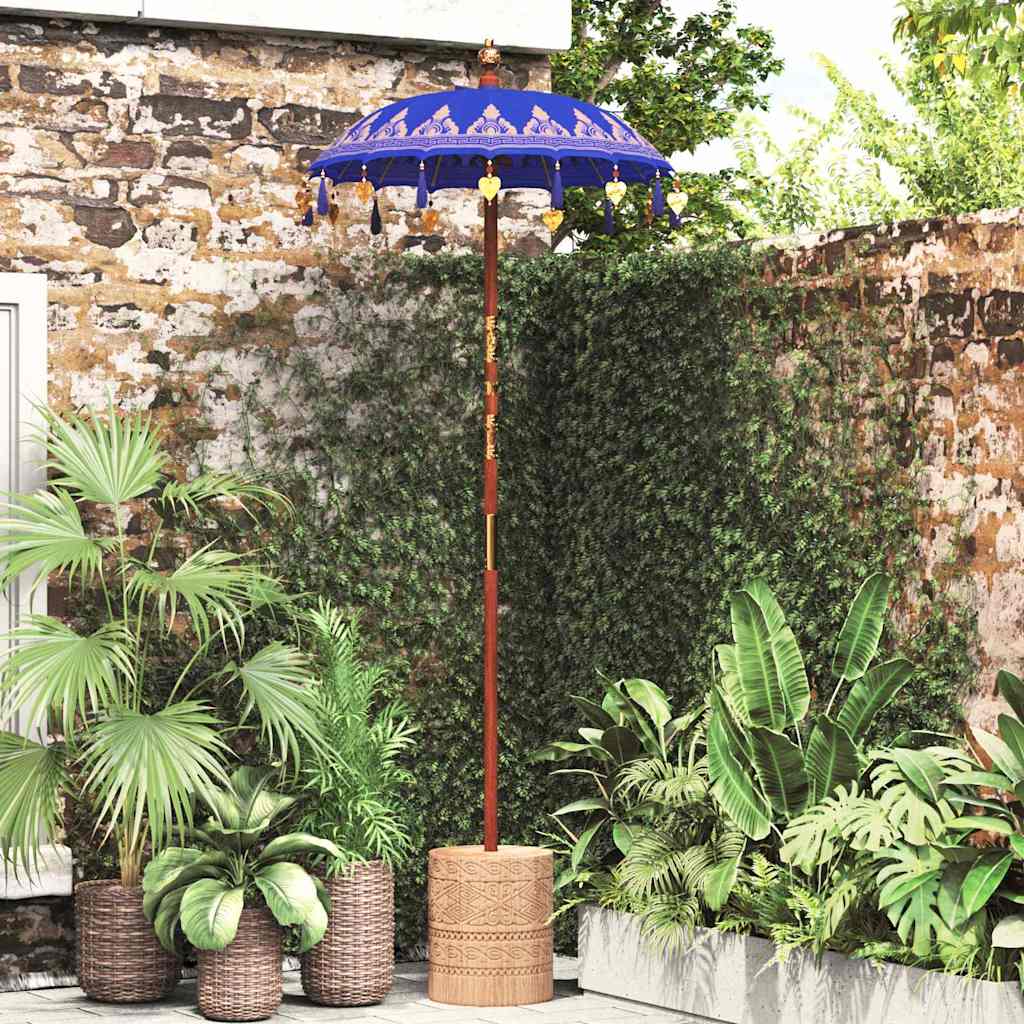 Parasol Balinés Azul 125 x 125 x 260 cm Algodón