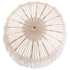 Paraguas de Macramé Crema 190 x 190 x 260 cm Algodón