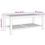 Mesa de Café Marrón 110 x 55 x 45 cm Madera de teca maciza