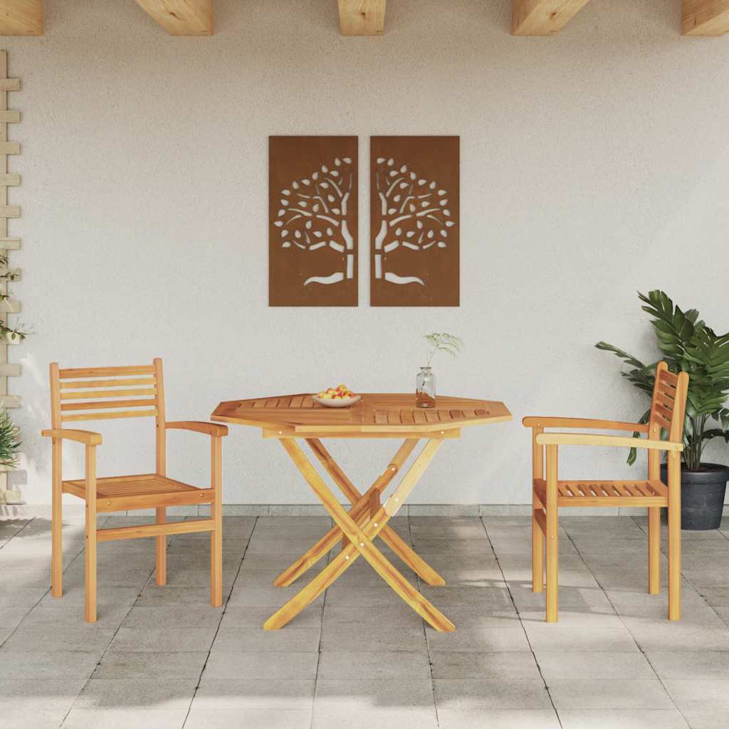 Silla 2 pcs Marrón 56 x 55 x 90.5 cm Madera de teca maciza