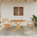 Silla 2 pcs Marrón 56 x 55 x 90.5 cm Madera de teca maciza