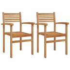 Silla 2 pcs Marrón 56 x 55 x 90.5 cm Madera de teca maciza
