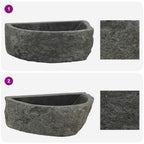 Lavabo montado en la pared Gris 37 x 30 x 12 cm Piedra de río