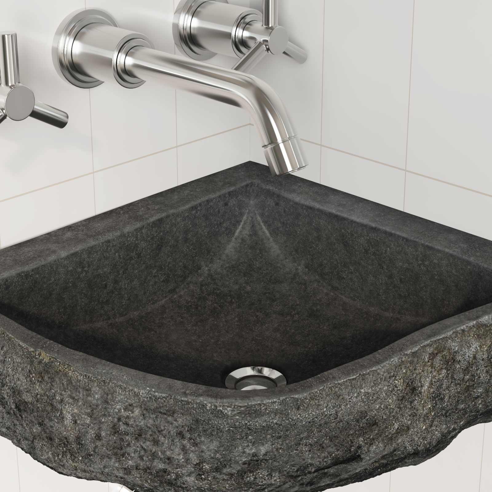 Lavabo Gris (30-37) x (30-37) x 12 cm Piedra del Río