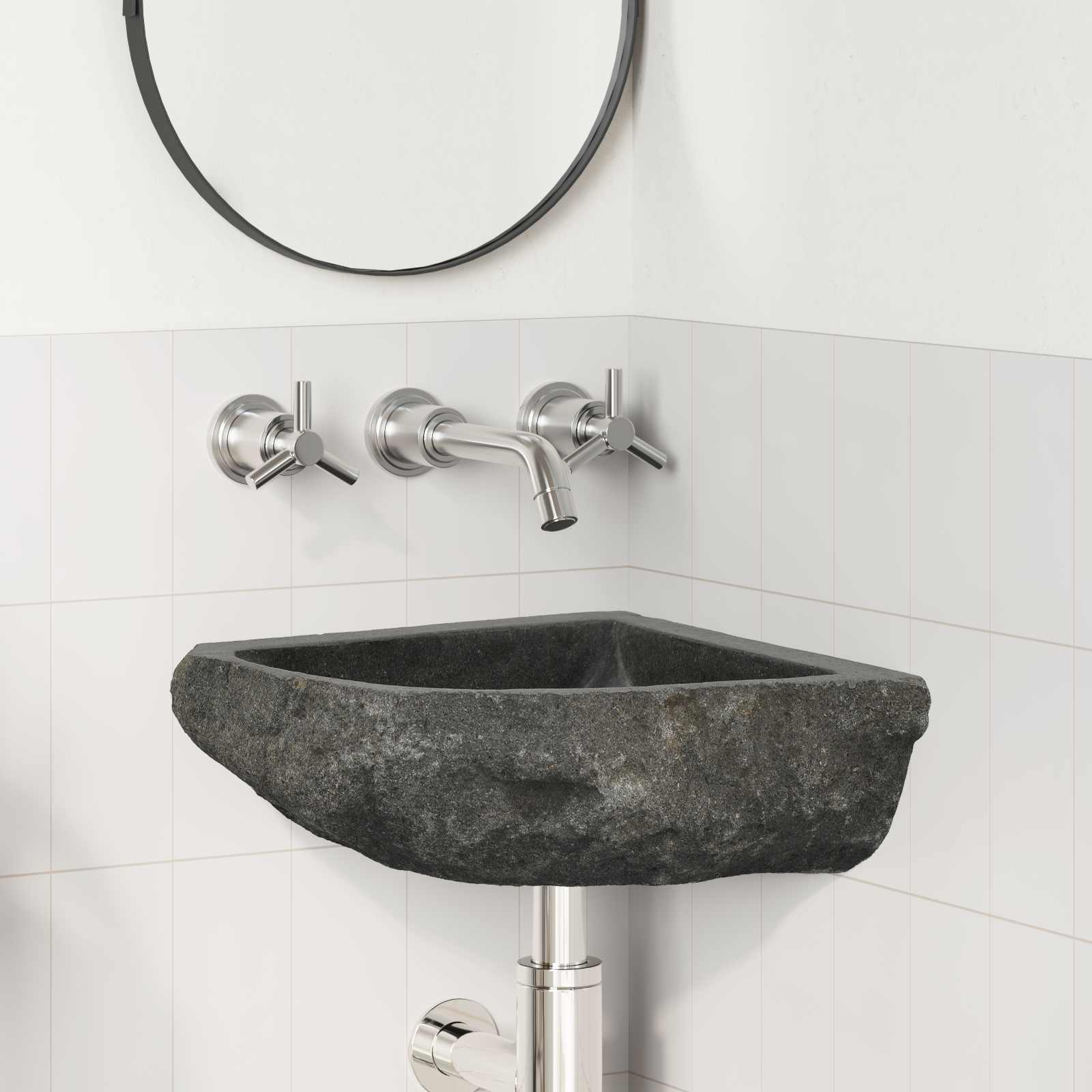 Lavabo Gris (30-37) x (30-37) x 12 cm Piedra del Río