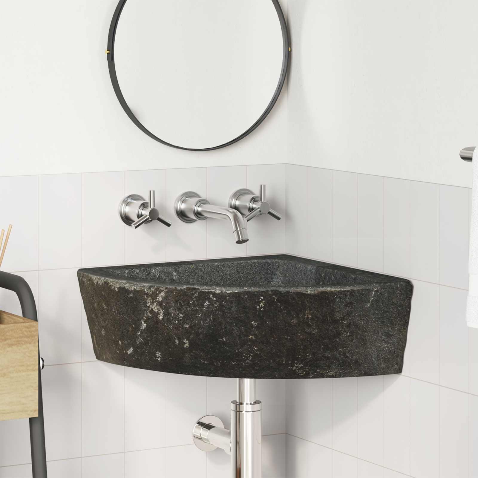 Lavabo Gris (30-37) x (30-37) x 12 cm Piedra del Río