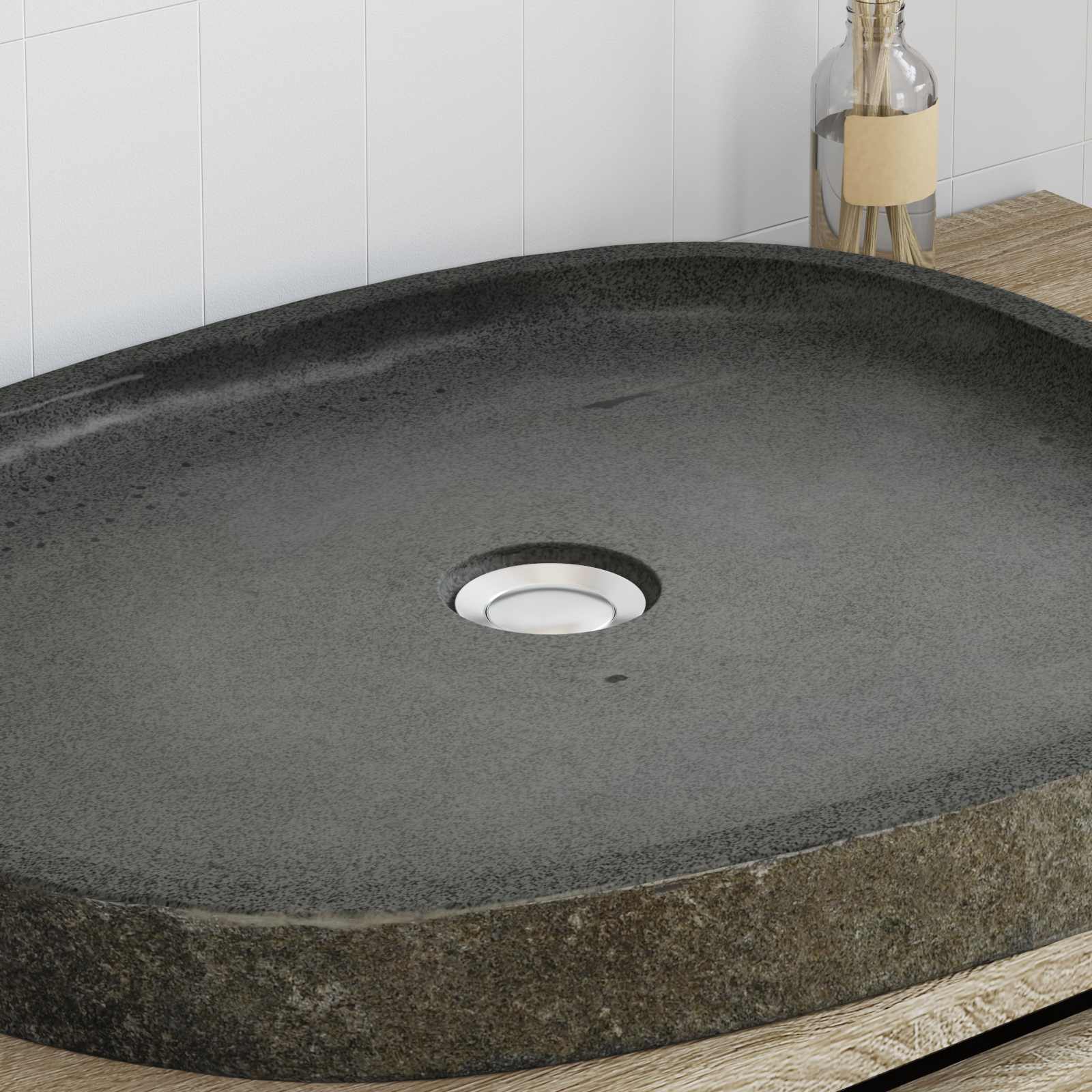 Lavabo de lavado Gris 65 x 50 x 6 cm Piedra de río