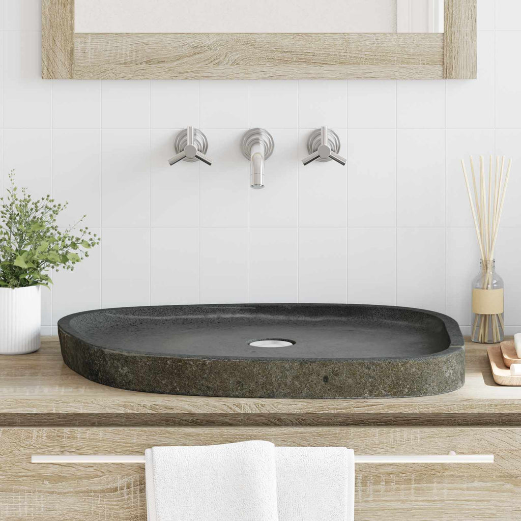 Lavabo de lavado Gris 65 x 50 x 6 cm Piedra de río